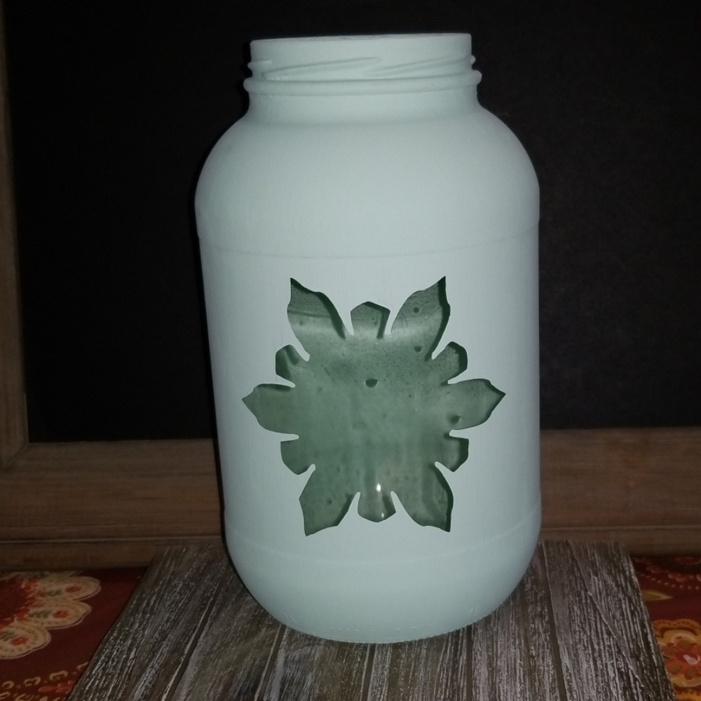 Large Glass Jar with Snowflake